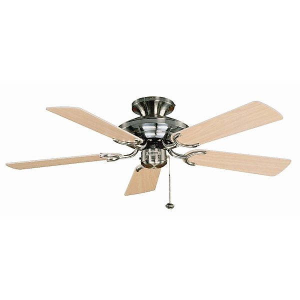 FANTASIA Deckenventilator Riviera Edelstahl 132 cm mit Zugschalter günstig online kaufen