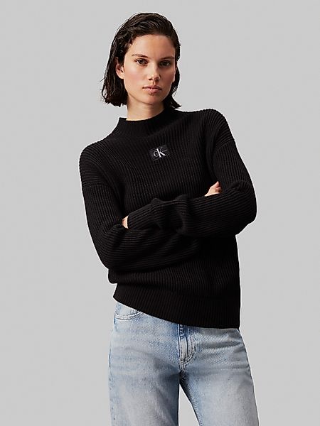 Calvin Klein Jeans Stehkragenpullover WOVEN LABEL günstig online kaufen