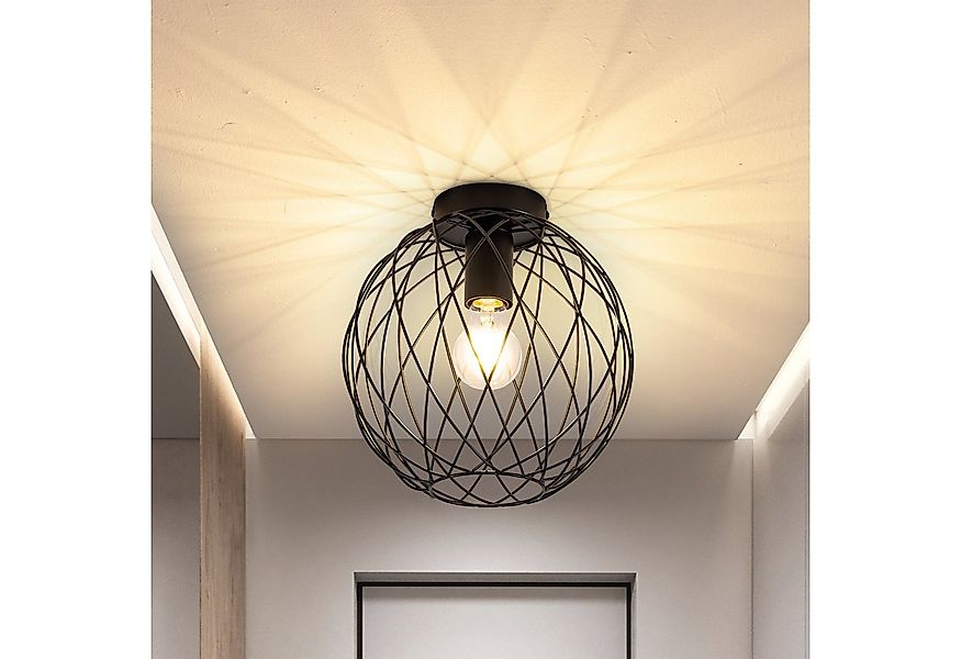 Nettlife Deckenleuchte 1 Flammig Deckenlampe Vintage Flurlampe Schwarz, LED günstig online kaufen