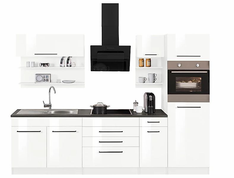 KOCHSTATION "KS-Tulsa" ohne E-Geräte, Breite 290 cm, schwarze Metallgriffe, günstig online kaufen