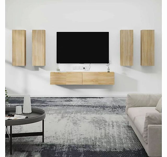 vidaXL TV-Schrank 6-tlg. TV-Schrank-Set Sonoma-Eiche Holzwerkstoff (6-St) günstig online kaufen