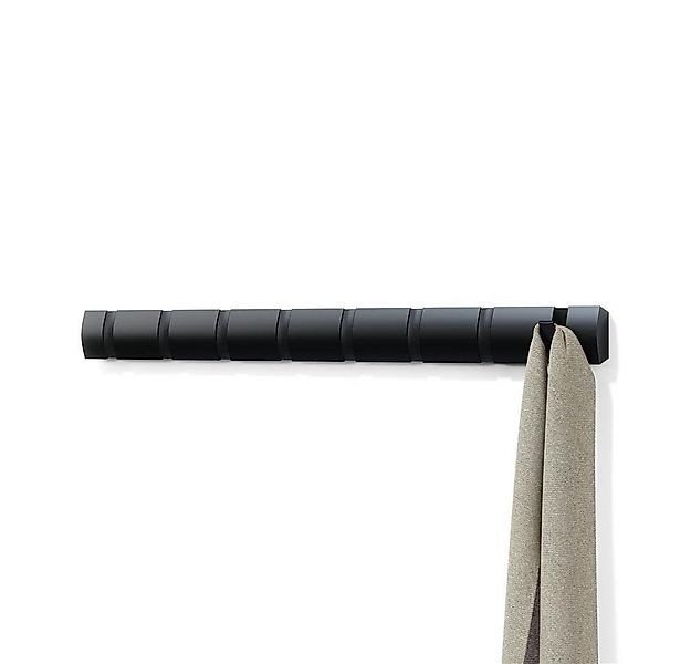 Umbra Garderobenleiste Flip, aus Holz, Schwarz, mit 8 beweglichen Garderobe günstig online kaufen