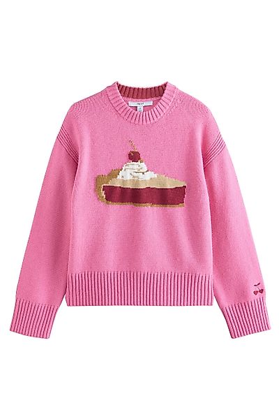 Next Strickpullover Langärmeliger Rundhalspullover mit Wollanteil günstig online kaufen