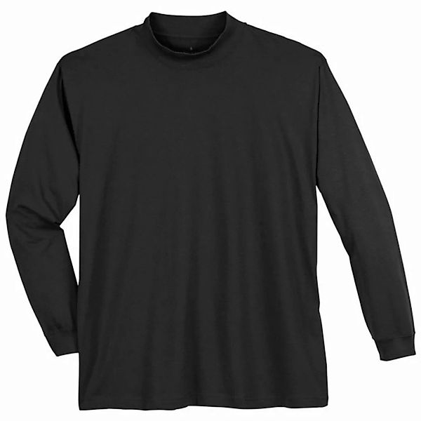 RAGMAN Poloshirt Große Größen Herren Stehkragen-Langarmshirt schwarz Ragman günstig online kaufen