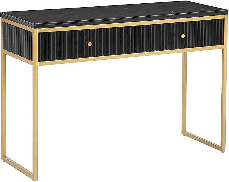 Leonique Konsolentisch Fleuriss, Keramikplatte, goldene Beine, FSC-zertifiz günstig online kaufen