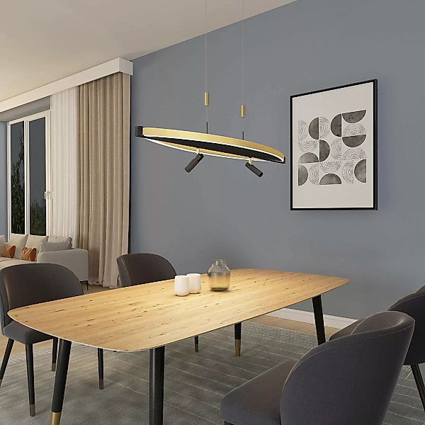Lucande Matwei LED-Hängelampe, oval, messing günstig online kaufen