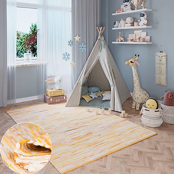 my home Teppich »Bente«, rechteckig, 10 mm Höhe, Handweb Teppich, 90% Baumw günstig online kaufen