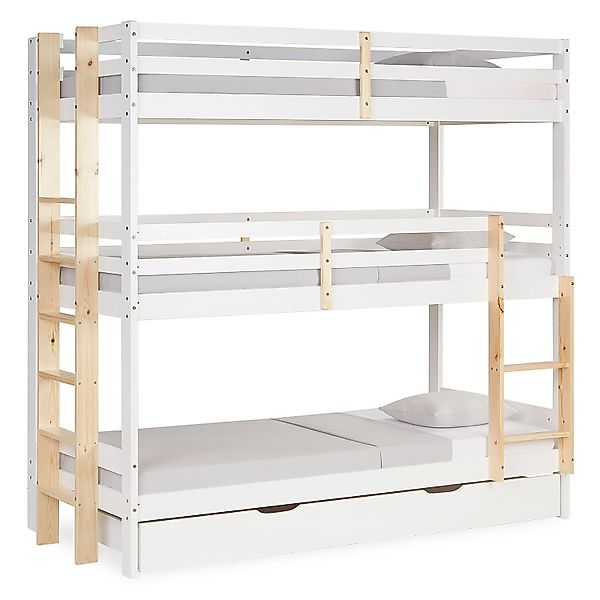 Homestyle4u Etagenbett 90x200 Dreifach Hochbett Weiß günstig online kaufen