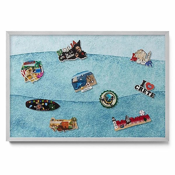 Tulup Magnettafel Dekoratives Magnetboard aus Metall Aquarell Blaue Wellen günstig online kaufen