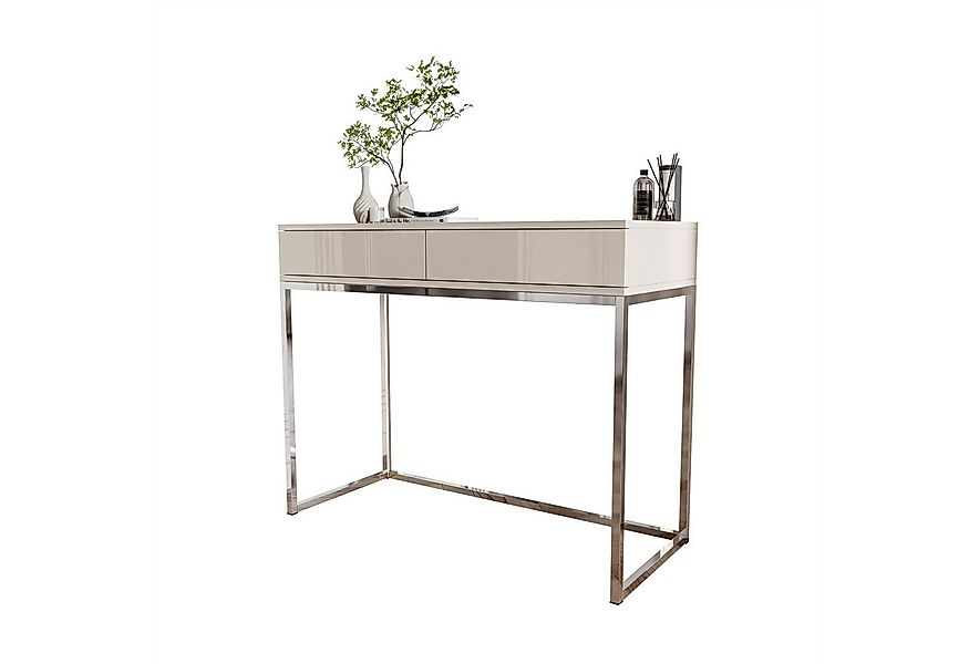 Lookway Konsolentisch BLANCO GLAMOUR Konsole in Kaschmir auf verchromtem Ge günstig online kaufen