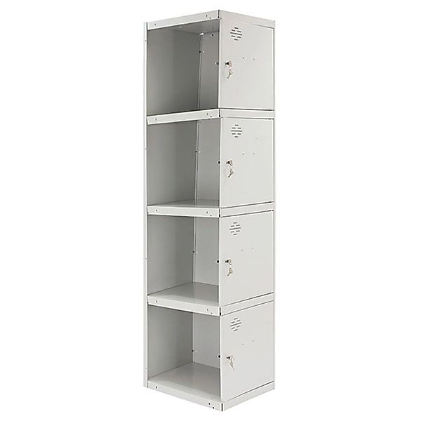 PROREGAL Spind AMEGO HxBxT 180 x 40 x 50 cm 4 Abteile Anbaumodul Grau-Grau günstig online kaufen