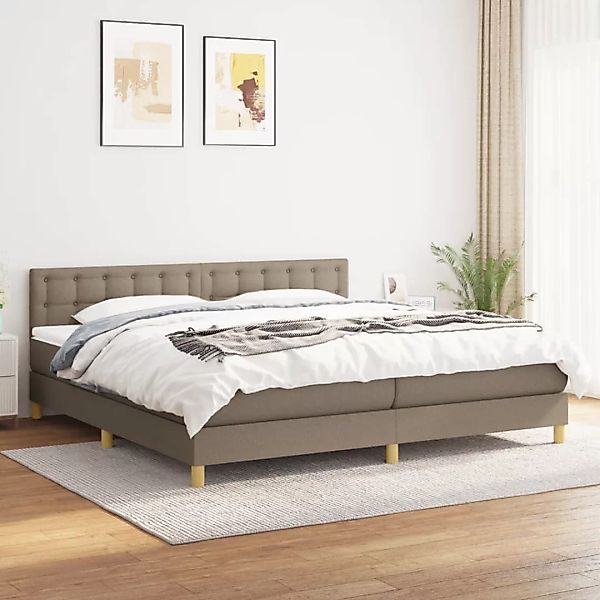 vidaXL Boxspringbett Boxspringbett mit Matratze Taupe 200x200 cm Stoff Bett günstig online kaufen