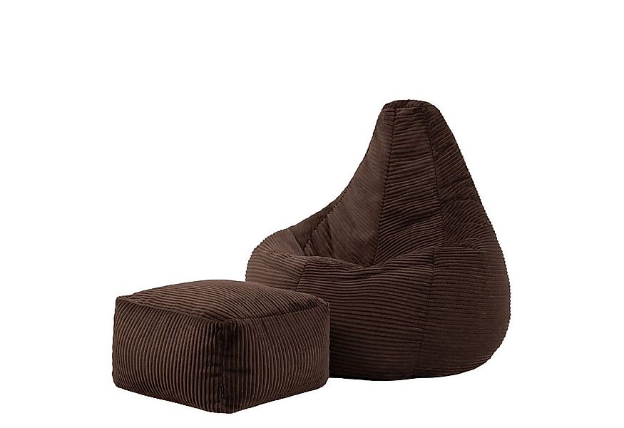 icon Sitzsack Sessel mit Liege aus Cord „Dalton“ mit Hocker (Spar-Set, 1 x günstig online kaufen