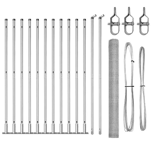 vidaXL Zaunpfosten Silber 25 x 1,4 m 13 mm Mesh Stahl 3353806 günstig online kaufen