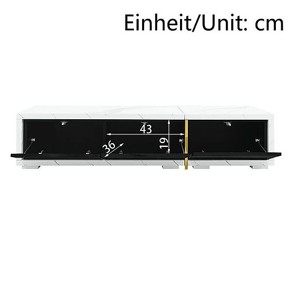 Furnishings Home TV-Schrank Marmoroptik Moderner TV-Schrank drehbarer Funkt günstig online kaufen