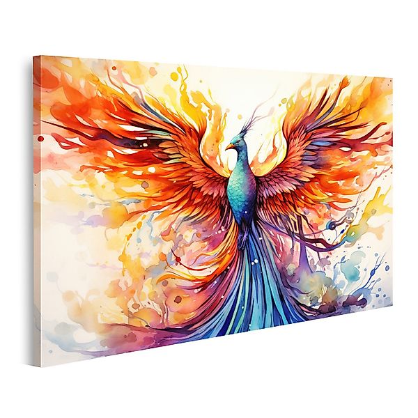 islandburner Leinwandbild Bunt Schön Phönix Brennend günstig online kaufen