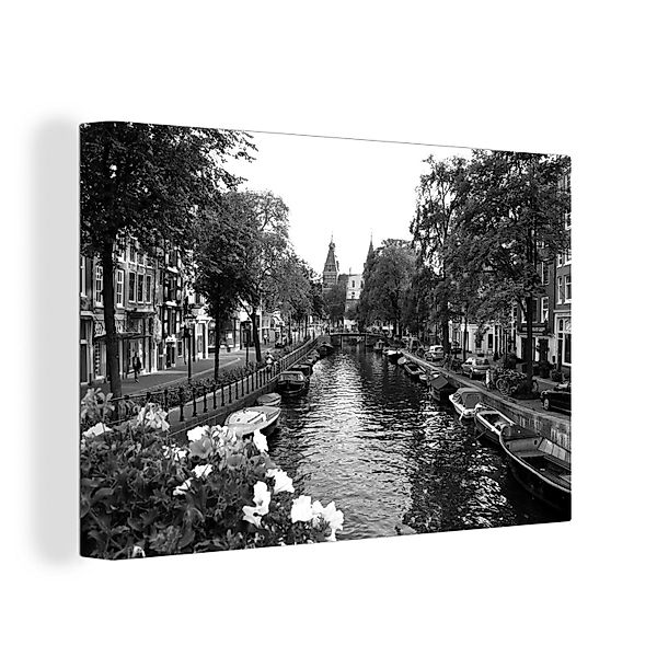 OneMillionCanvasses® Leinwandbild Sommerliche Gracht in Amsterdam günstig online kaufen