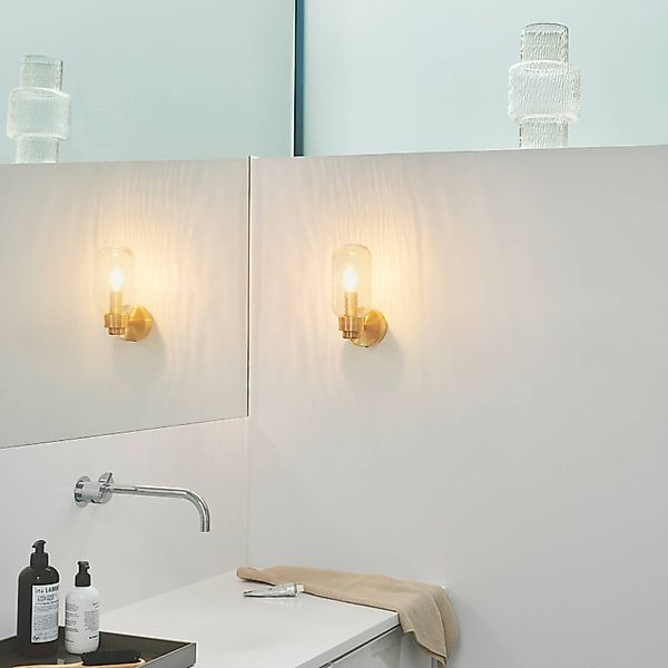 Nordlux Wandleuchte Tutan, Metall, Glas, IP44, messingfarben günstig online kaufen