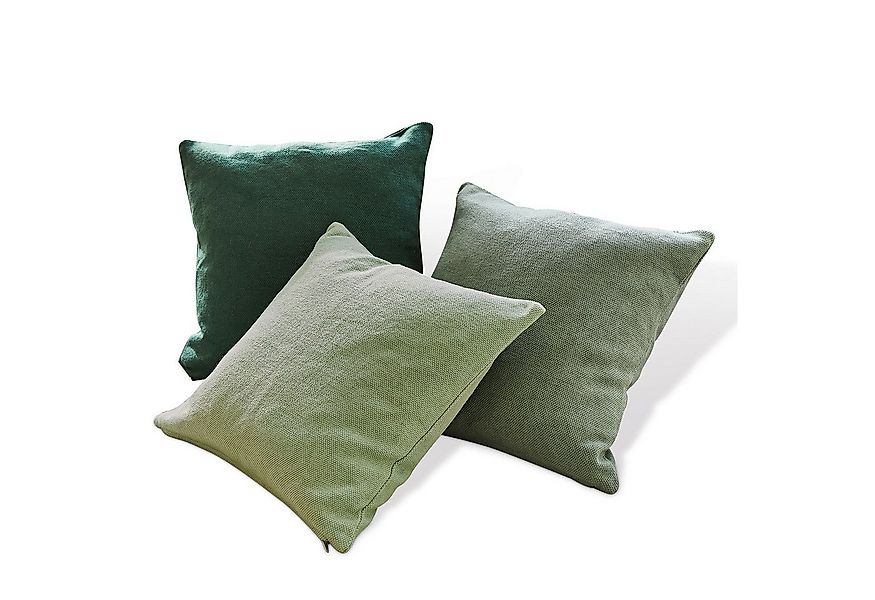 Mirabeau Kissenhülle Kissenhülle 3er Set Alienor grün günstig online kaufen