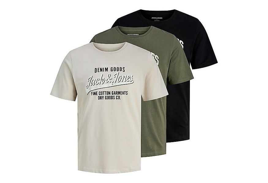 Jack & Jones T-Shirt 3er Pack JJ Ethan Tee SS Crew Neck mit verschiedenen P günstig online kaufen