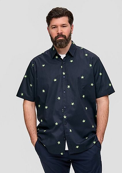 s.Oliver Kurzarmhemd Hemd Gemustertes Kurzarmhemd aus Baumwollstretch günstig online kaufen