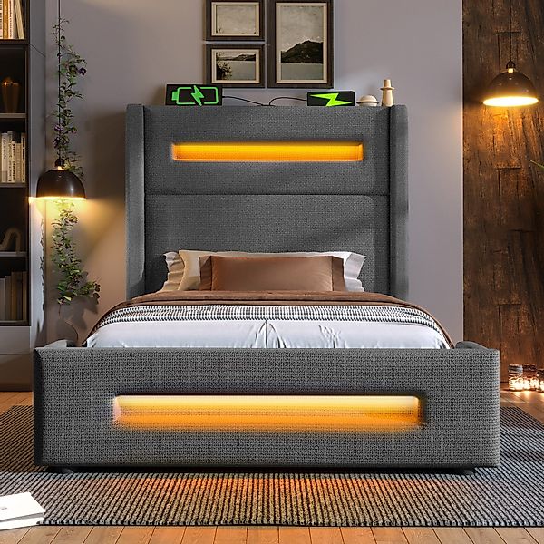 STILVORA Polsterbett 90x200 mit Bettkasten,Jugendbett mit günstig online kaufen