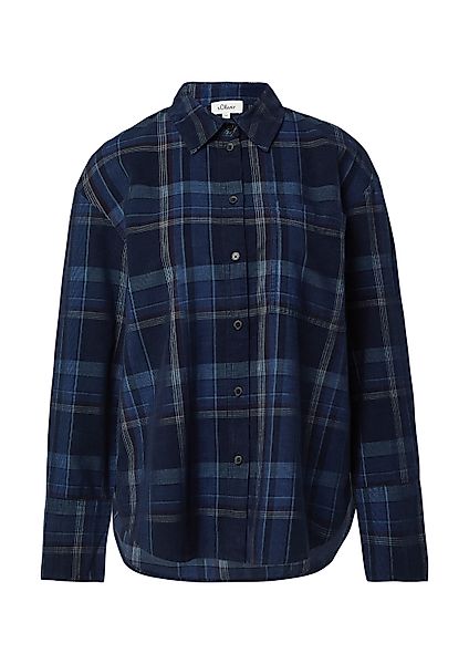 s.Oliver Langarmbluse Bluse Karierte Feincord-Bluse im günstig online kaufen