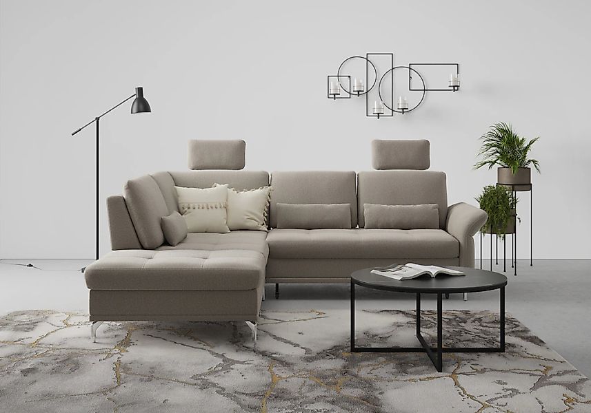 Home affaire Ecksofa "Palm Beach L-Form" Federkern, mit Sitztiefenverstellu günstig online kaufen