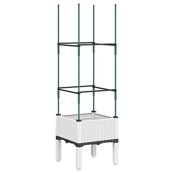 vidaXL Pflanzkübel mit Rankgitter Weiß 40x40x142,5 cm PP 367949 günstig online kaufen