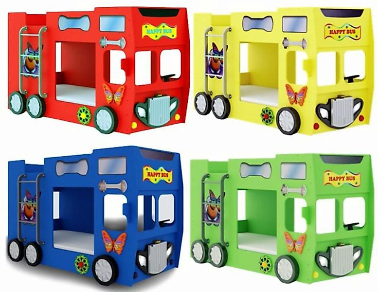 Faizee Möbel Kinderbett Happy Bus Kinderbett Hochwertiges MDF Kinderzimmer günstig online kaufen