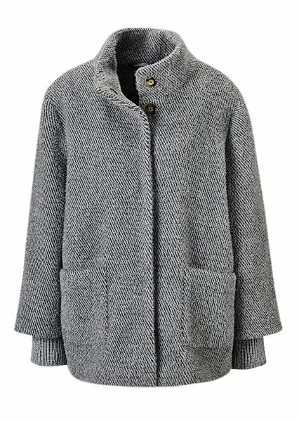 GOLDNER Kurzjacke "Kurzgröße Flauschiger Kurzmantel mit Stehkragen" mit Str günstig online kaufen