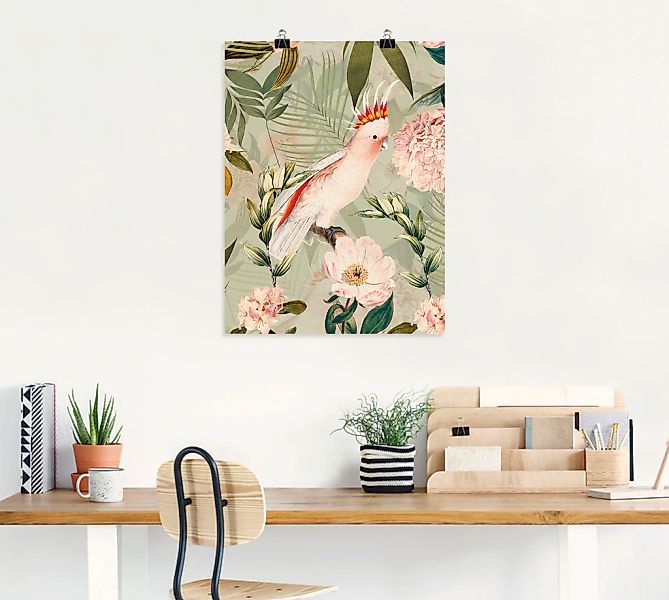 Artland Wandbild »Vintage Papagei«, Vogelbilder, (1 St.), als Alubild, Outd günstig online kaufen