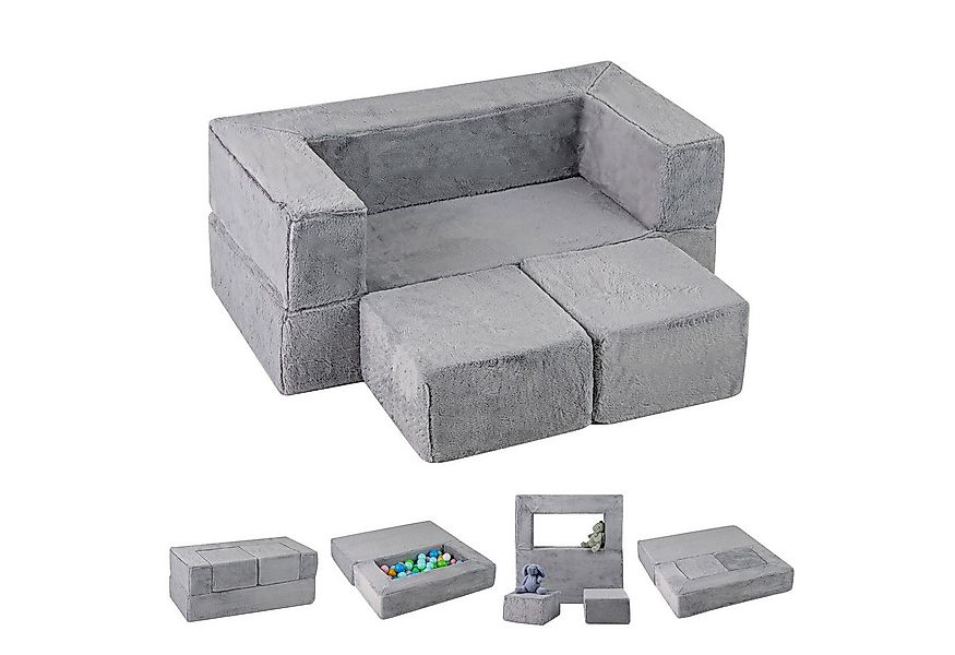 COSTWAY Kindersofa, Modulares Spielsofa für 2 Kinder, 100 x 52 x 42 cm günstig online kaufen