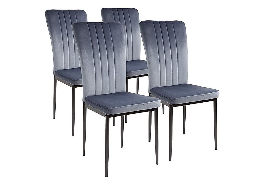 Albatros International Esszimmerstuhl Esszimmerstühle MODENA 4er Set Grau S günstig online kaufen