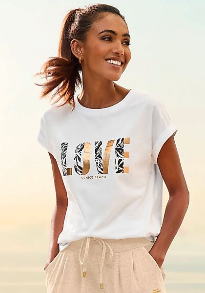 Venice Beach Kurzarmshirt, mit Frontprint, T-Shirt aus Baumwolle, lockere P günstig online kaufen
