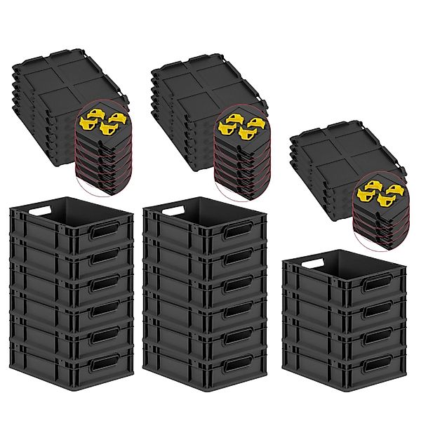 PROREGAL SuperSparSet 16x Eurobox Nextgen Grip Mit Scharnierdeckel Und Gelb günstig online kaufen