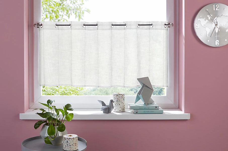 my home Scheibengardine "Clea" Ösen 1 Stk. tlg. Polyester, mit Längsstreife günstig online kaufen