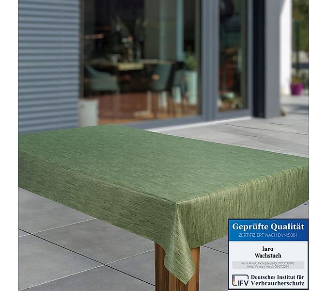 laro Tischdecke Wachstuch-Tischdecken Abwaschbar Leinenoptik Grün rechtecki günstig online kaufen