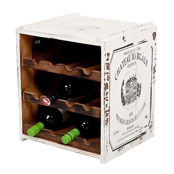 LebensWohnArt Weinregal Flaschenbox SURAT Antique White günstig online kaufen