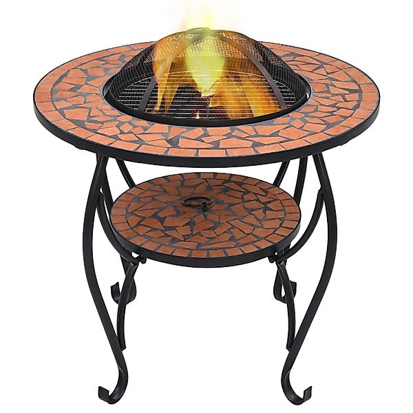 vidaXL Feuerstelle Feuertisch Mosaik Keramik Terracotta günstig online kaufen