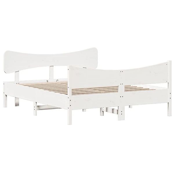 vidaXL Massivholzbett ohne Matratze Weiß 160x200 Kiefernholz 3216376 günstig online kaufen