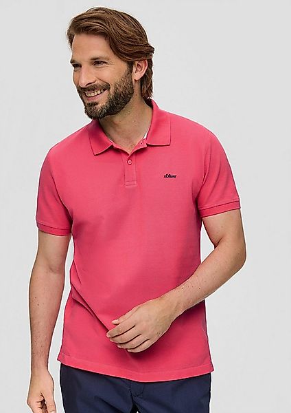 s.Oliver Kurzarmshirt Polo-Shirt Poloshirt mit Logo-Stickerei und Knopfleis günstig online kaufen