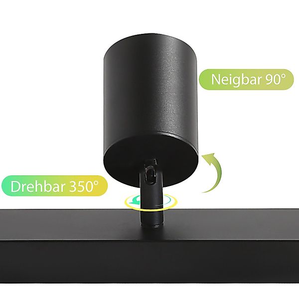 ZMH LED Deckenstrahler Retro Deckenleuchte Weiß/Schwarz günstig online kaufen