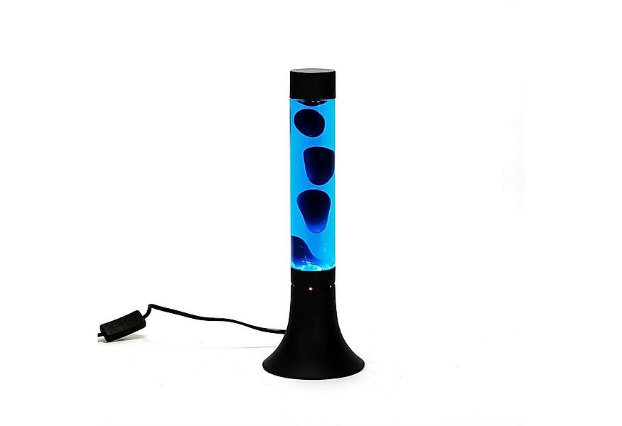 Licht-Erlebnisse Lavalampe YVONNE, Warmweiß, Tischlampe Blau mit Kabelschal günstig online kaufen