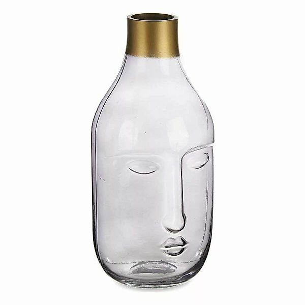 Vase Gesicht Grau Glas (11 X 24,5 X 12 Cm) günstig online kaufen