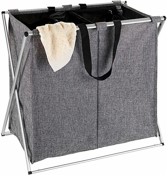 Wenko Wäschesammler Duo 120, Grau meliert günstig online kaufen