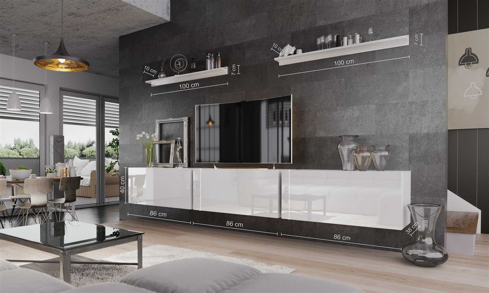 Fun Möbel Wohnwand Mediawand Wohnwand - günstig online kaufen