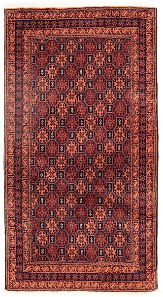 morgenland Wollteppich »Belutsch Durchgemustert Rosso 165 x 89 cm«, rechtec günstig online kaufen