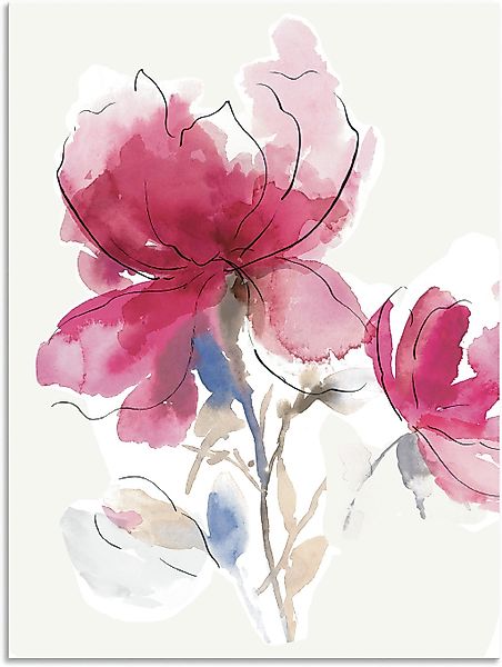 Artland Wandbild "Rosige Blüte I." Blumenbilder 1 Stk. tlg. als Alubild, Le günstig online kaufen