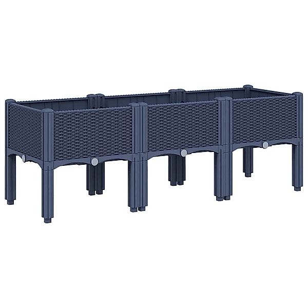 vidaXL Blumentopf Pflanzkasten mit Beinen Blaugrau günstig online kaufen